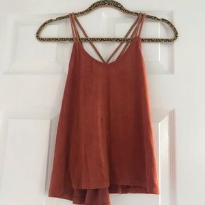 Nordstrom suede orange/brown top